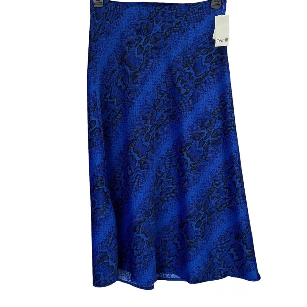 Bar III SZ 4 A-Line Ankle Maxi Skirt Snake Print